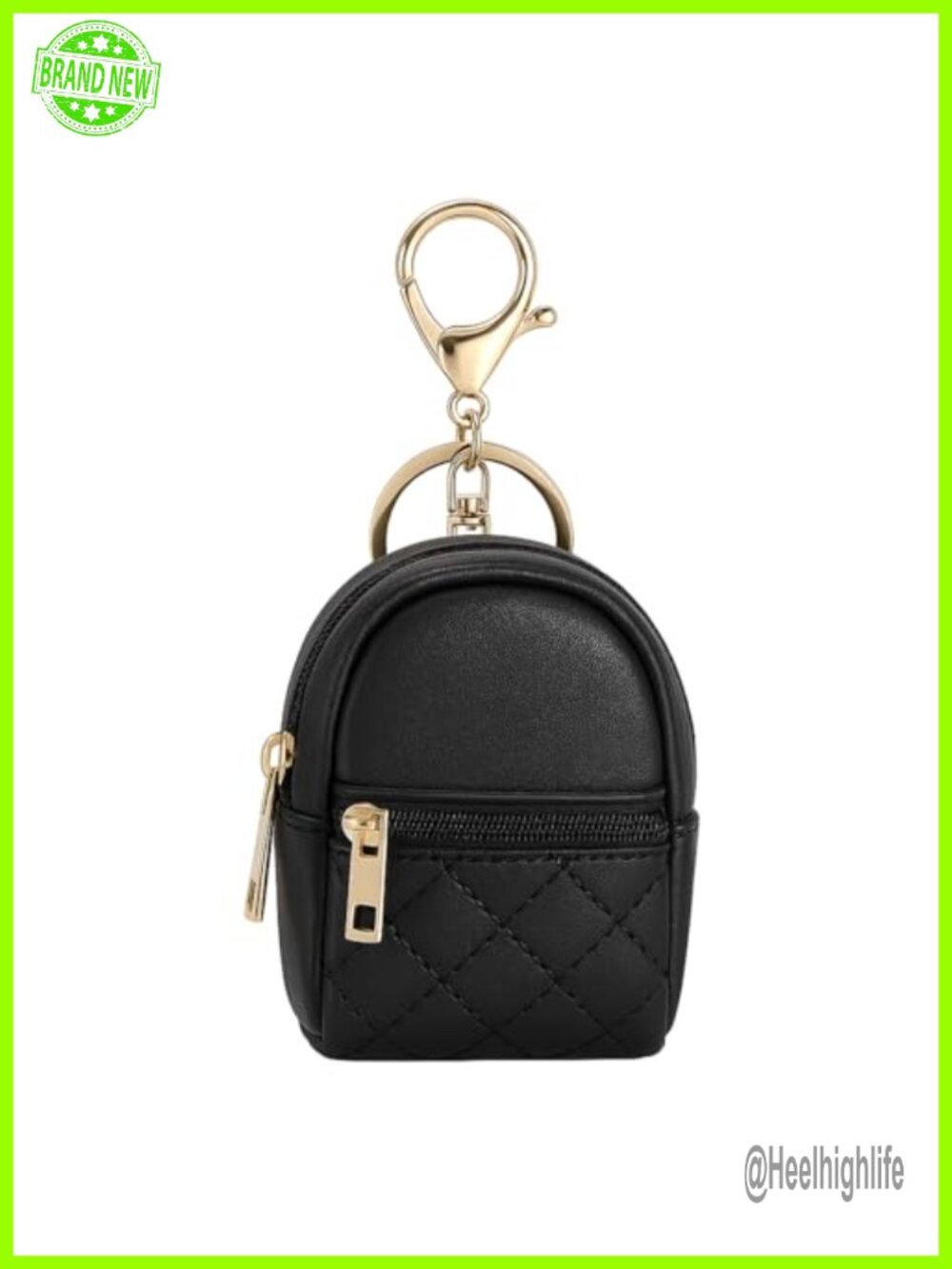 Mini Backpack Keychain Faux Leather Coin Purse Bag Charm Zipper Key Holder